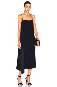 Helmut Lang Side Drape Dress In Blue