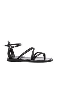 K Jacques Leather Epicure Sandals In Black