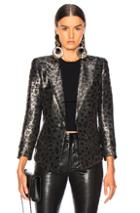 Smythe Film Fest Sharp Shoulder Blazer In Animal Print,metallic,black,gray