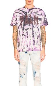 Palm Angels College Tie & Dye Tee In Purple,ombre & Tie Dye