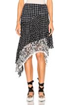 Preen Line Kendal Pompoms Skirt In Black,checkered & Plaid