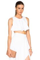 Cushnie Et Ochs Stretch Cady Cropped Top In White