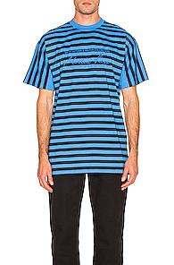 Martine Rose Oversized Stripe Tee In Black,blue,stripes