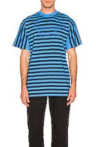 Martine Rose Oversized Stripe Tee In Black,blue,stripes