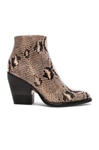 Chloe Rylee Python Print Leather Ankle Boots In Gray,animal Print