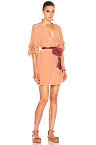 See By Chloe Ruffle Sleeve Dress In Neutrals