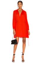 Tibi Viscose Ggt Short Drawstring Hem Dress In Red