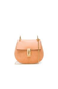 Chloe Small Drew Suede & Leather Shoulder Bag In Pink,orange