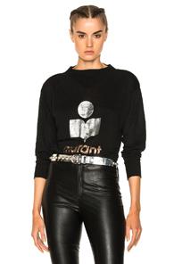 Isabel Marant Etoile Kilsen Shiny Marant Tee In Black