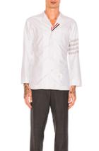 Thom Browne Oxford Pajama Shirt In Gray,stripes