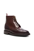 Thom Browne Leather Classic Wingtip Boots In Brown