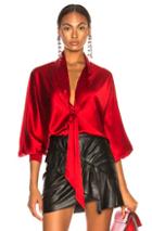 Alexandre Vauthier Tie Blouse In Geometric Print,red