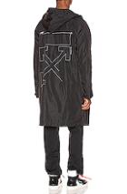 Off-white Unfinished Raincoat In Black