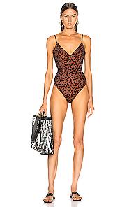 Nicholas V Swimsuit In Animal Print,brown