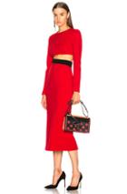 Fausto Puglisi Long Sleeve Cut Out Dress In Red