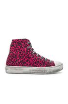 Amiri Sunset Vintage Crackle Leopard Sneaker In Animal Print,pink