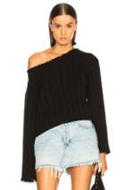 T By Alexander Wang Off Shoulder Sweater In Black