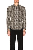 Maison Margiela Print Long Sleeve Shirt In Abstract,black