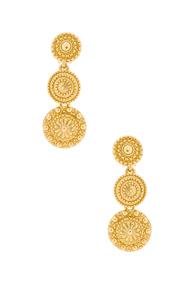 Oscar De La Renta Textured Metal Disc Earring In Metallics