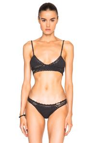 She Made Me Wrap Triangle Bikini Top In Gray