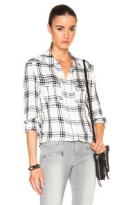 Paige Denim Mya Top In White,checkered & Plaid