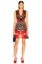Alexander Mcqueen Engineered Butterfly Jacquard Sleeveless Mini Dress In Abstract,black,orange