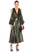 Zimmermann Karmic Metallic Billow Dress In Green,metallics