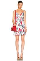 Thakoon Open Front Dress In White,blue,red,floral