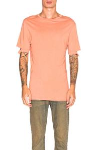 Helmut Lang Standard Fit Cut Hem Tee In Orange