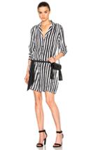 Equipment X Kate Moss Rosalind Dress In Black,white,stripes