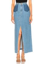 Sea Maxi Slit Denim Skirt In Blue