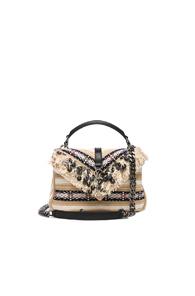 Saint Laurent Medium Canvas & Leather Monogramme College Bag In Neutrals