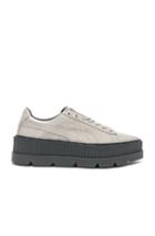 Fenty By Puma Pointy Patent Leather Creeper Sneakers In Gray
