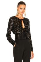 Alexandre Vauthier Lurex Leopard Top In Black,animal Print