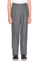 Thom Browne Distressed Wool Flannel Trousers In Gray