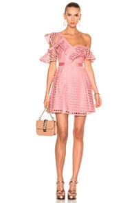 Self-portrait Lace Frill Mini Dress In Pink
