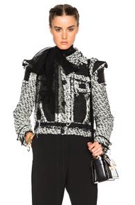Lanvin Linen Jacket In White,geometric Print