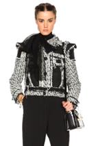 Lanvin Linen Jacket In White,geometric Print