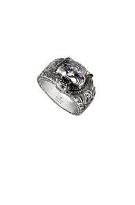 Gucci Feline Head Ring In Metallics