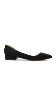 Francesco Russo Suede & Pvc Flats In Black