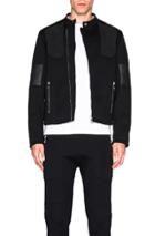 Neil Barrett Bonded Suede Biker Jacket In Black