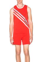 Gosha Rubchinskiy Diagonal Stripe Tank In Red