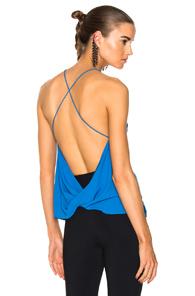 Dion Lee Silk Velvet Fine Line Cami Top In Blue