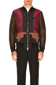 Alexander Mcqueen Patchwork Print Bomber Jacket In Floral,black,red