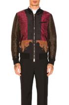 Alexander Mcqueen Patchwork Print Bomber Jacket In Floral,black,red