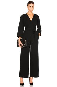 Enza Costa Wrap Jumpsuit In Black