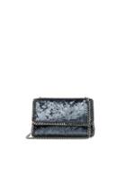 Stella Mccartney Crushed Velvet Shoulder Bag In Blue,gray