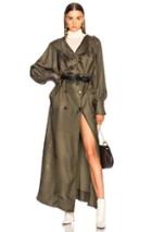Maison Margiela Twill Maxi Wrap Dress In Green
