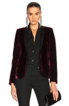 Saint Laurent Velvet Single Button Blazer In Red