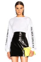 Palmer Girls X Miss Sixty Long Sleeve Crop Tee In White